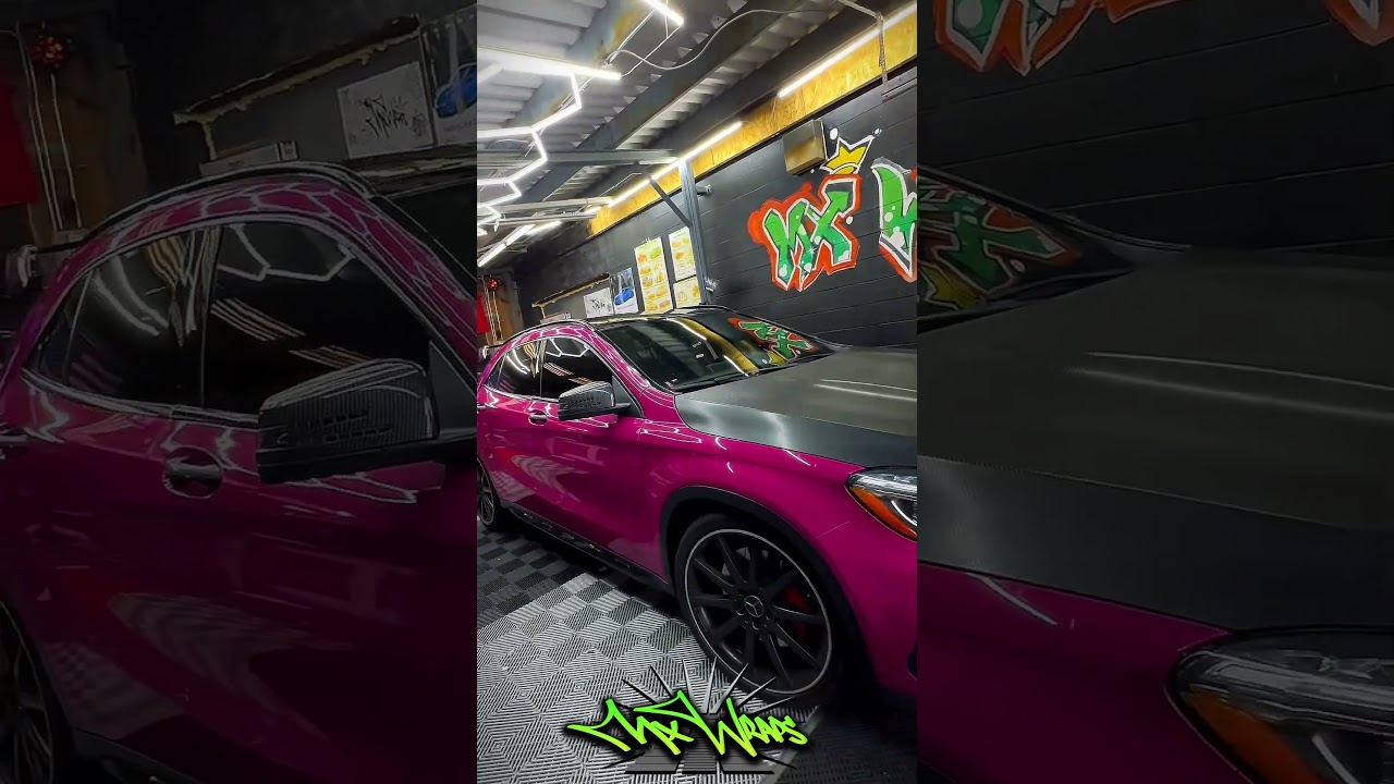 Mxwraps Mercedez AMG wrapped on gloss ruby star pink 