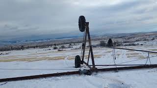 Wind Storm Blows Pivot Over