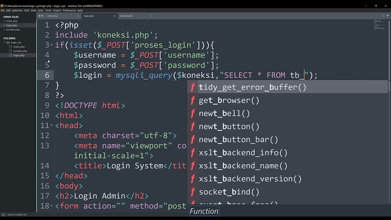 Login Sistem : Login, Logout dengan Session PHP Basic