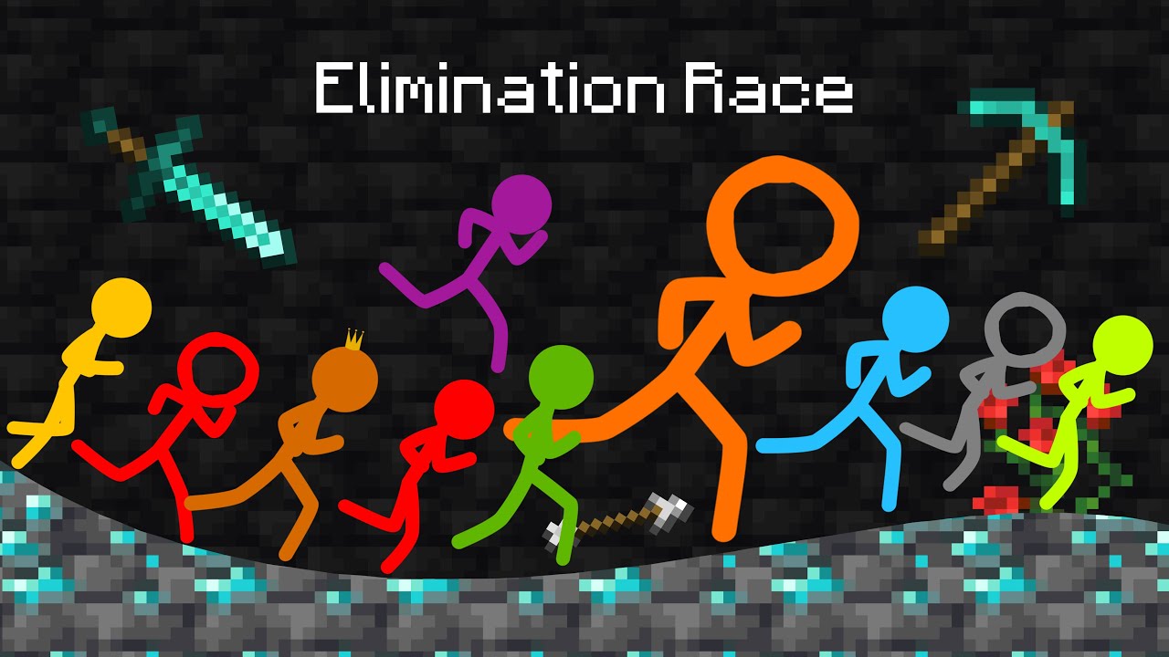 Only One Stickman Wins! - Elimination Stick Figures Race in Algodoo
