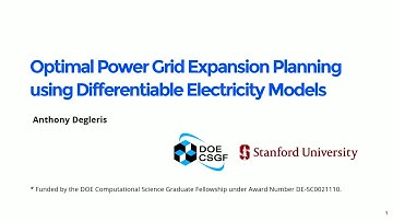 DOE CSGF 2024: Optimal Power Grid Expansion Planning using Differentiable Electricity Models