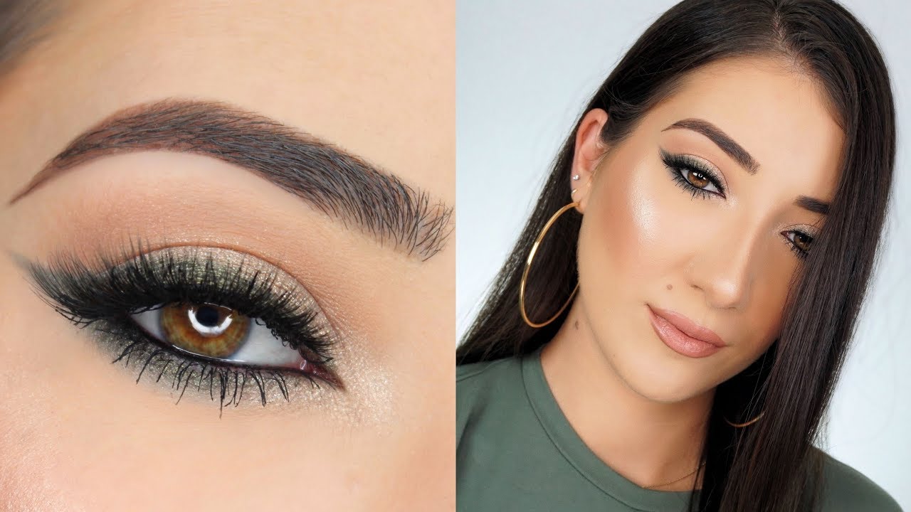 Handel Korrupt Ekstraordinær OLIVE GREEN SMOKEY WINGED EYELINER MAKEUP TUTORIAL - YouTube