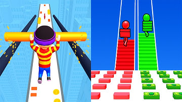 Roof Rails VS Bridge Race - All Levels Gameplay Android, ios (Part 119)