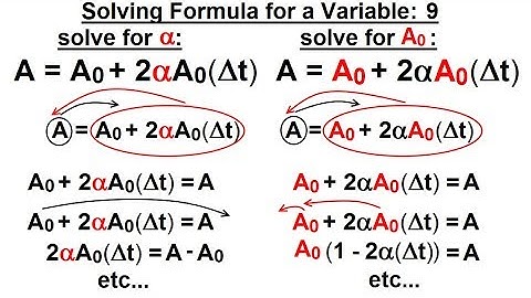 Algebra - Ch. 3: Formula, Inequalities, Absolute Value (9 of 38) Solving Formula for a Variable: 9