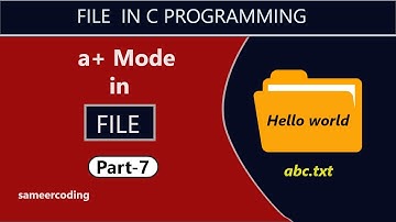 a+ Mode in c programming | File handling in c | sameercoding