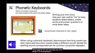 Spelling on High Tech AAC and Phonetic Keyboards, Unlocking Literacy Module 4 P5