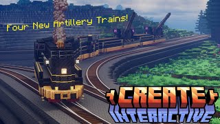Minecraft Create: Interactive mod | ARTY PARTY | R.A.T. V2M Artillery Trains