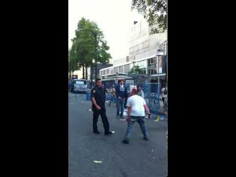 Drunk socks Firefighter after Canucks Lose