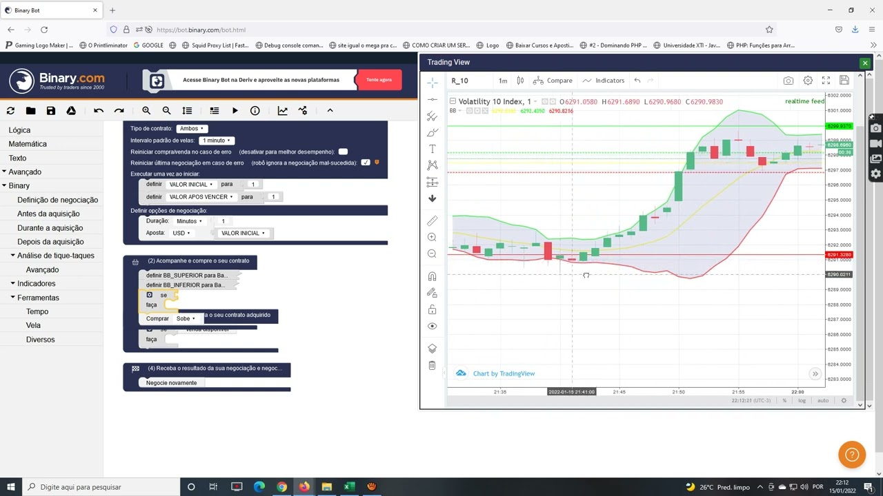 CRIANDO BOTS BINARY – AULA 41 – CRIANDO BOT COM BANDAS DE BOLLINGER