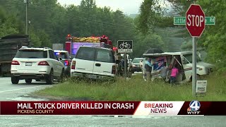 Mail truck driver killed in crash involving dump truck, trooper says