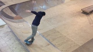 Skateboarder Falls On Head On A Halfpipe