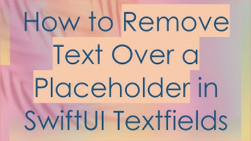 How to Remove Text Over a Placeholder in SwiftUI Textfields