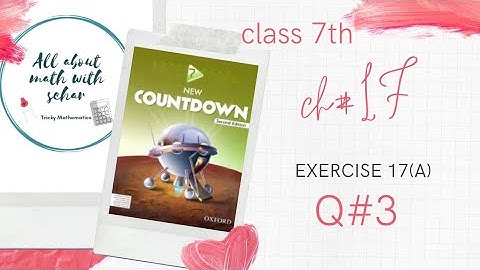 #Perimeter and Area of geometrical Figures#chapter#17#for class#7#new countdown secondedition#Q#3