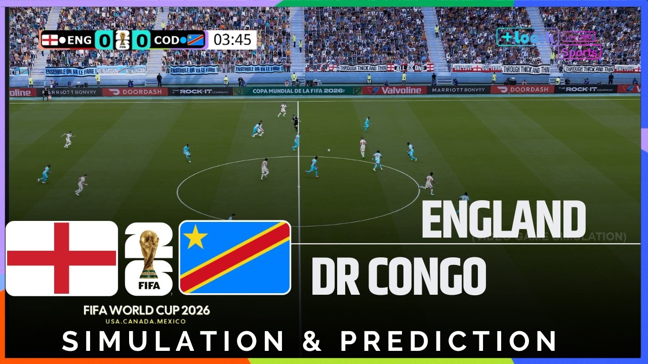 ⚽ England vs DR Congo | 2026 World Cup | Realistic Simulation and Prediction (Gameplay)