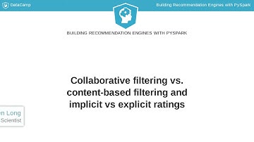 PySpark Tutorial : Recommendation Engine Types and Data Types