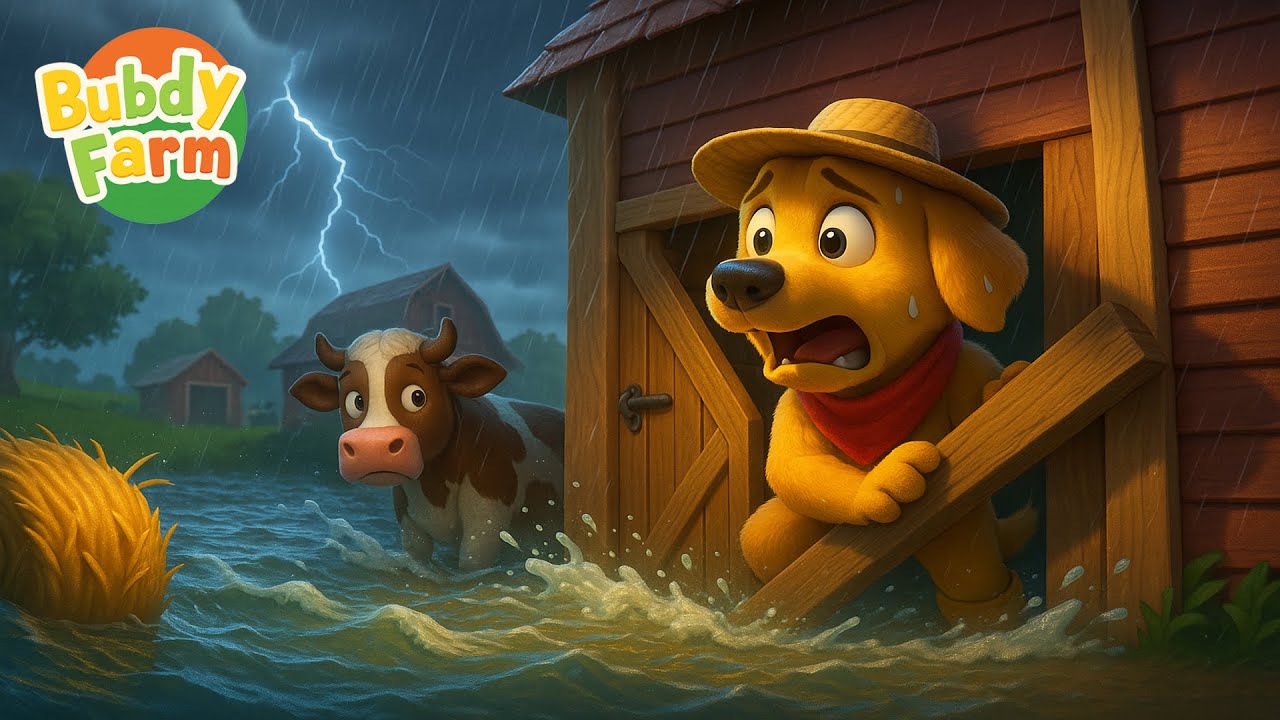 Farm Work: Storm Hits the Farm – Buddy Saves the Cow Barn from Flooding! | Buddy Farm