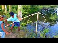 Traditional net fishing video - Professional fish hunter catching fish by net (Part-01)