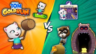 Talking Tom Gold Run | Angela Hammer Shot Raccoon - ice Skating Classic Running Gameplay screenshot 4