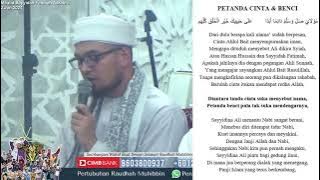 Petanda Cinta dan Benci