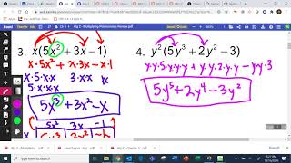 Alg 2 - Multiplying Polynomials Review Notes/Worksheet