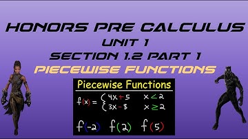 Honors Precalculus-1.2 Piecewise Functions
