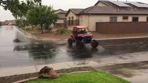 Polaris RZR Donuts in rain!!