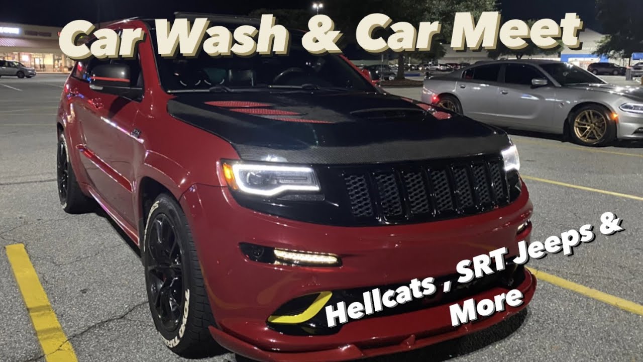 Car Meet with Hellcats, SRT Jeeps & More - YouTube