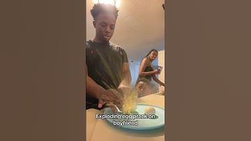 Exploding egg prank on boyfriend 🤣 #shorts
