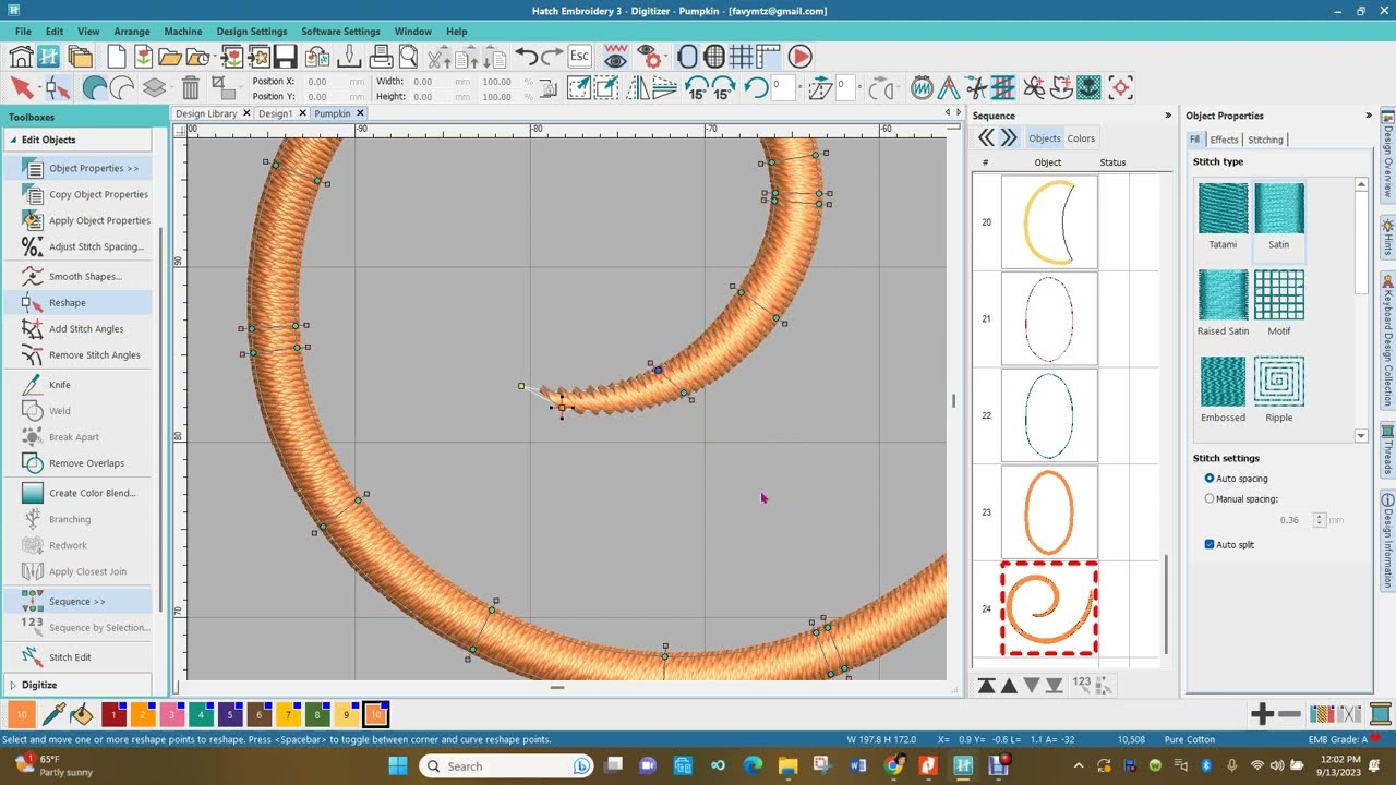 Satin Line Tapered Ends