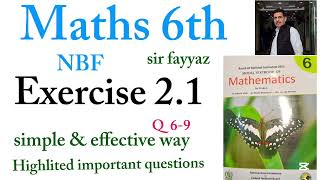 Maths class 6th | exercise 2.1 | ex 2.1 | Q 6-9 | NBF | unit 2 | Integers | grade 6