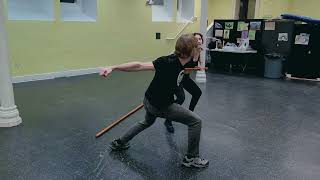 Basic Quarterstaff Fight - Dylan & Gigi