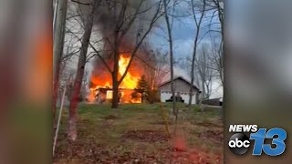 'There were 40-foot flames': Fire tears through Asheville home