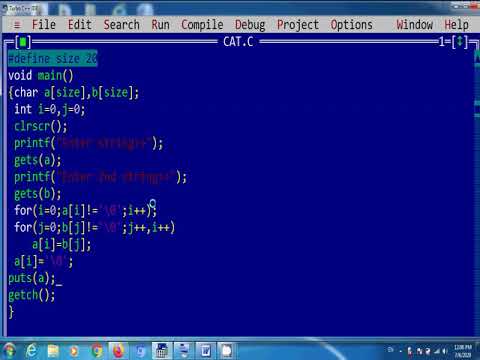 Appending one string at the end of another string(Strcat)