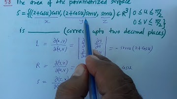 IIT JAM 2018 MATH Q.NO 58 (NAT) Surface Integral  (In Parameters Jacobian)