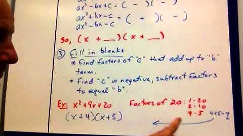 4-4 Factoring Quadratic Expressions