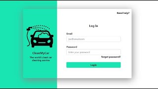 Creating Awesome Login Page For Car Cleaning Service Website Using HTML And CSS