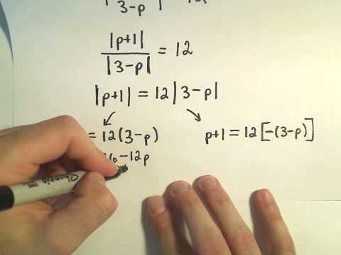 Solving Absolute Value Equations Containing TWO Absolute Value Expressions - Example 1