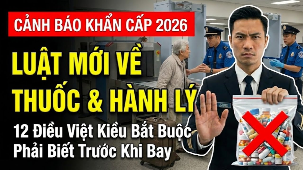 CẢNH BÁO VIỆT KIỀU: Luật Sân Bay 2026 Về Hành Lý & Thuốc Men Người Già Cần Xem Ngay Kẻo Bị Phạt Nặng