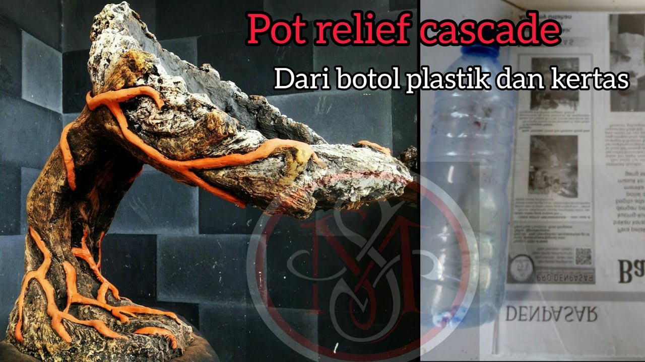 CARA MEMBUAT POT RELIEF DENGAN ALAT SEDERHANA // DARI BOTOL PLASTIK DAN LIMBAH KERTAS 