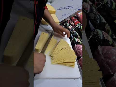 تقطيع الرومي بالسكينه الي علي شكل تقطيع الماكينه الاوتوماتيك الرومي جبنه رومي كيري  تعليم