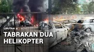 Dua Helikopter Bertabrakan Picu Kebakaran | Liputan 6