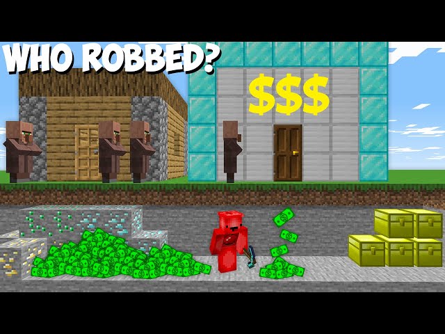 Who ROBBED these PROTECTED BANK in Minecraft ! CHALLENGE 100% TROLLING ! class=