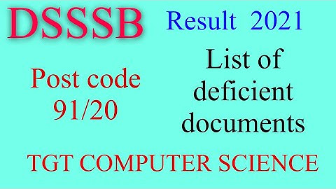 TGT COMPUTER SCIENCE second recall list|| 27 candidates deficient with documents