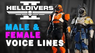 Helldivers 2: Playable Male / Female Characters Voice Lines