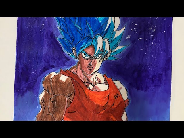 🚀 Desenho em (speed Drawing) GOKU SUPER Sayajin 2 🔥