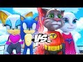 SONIC THE HEDGEHOG AND ROUGE THE BAT VS TALKING TOM AND TALKING ANGELA