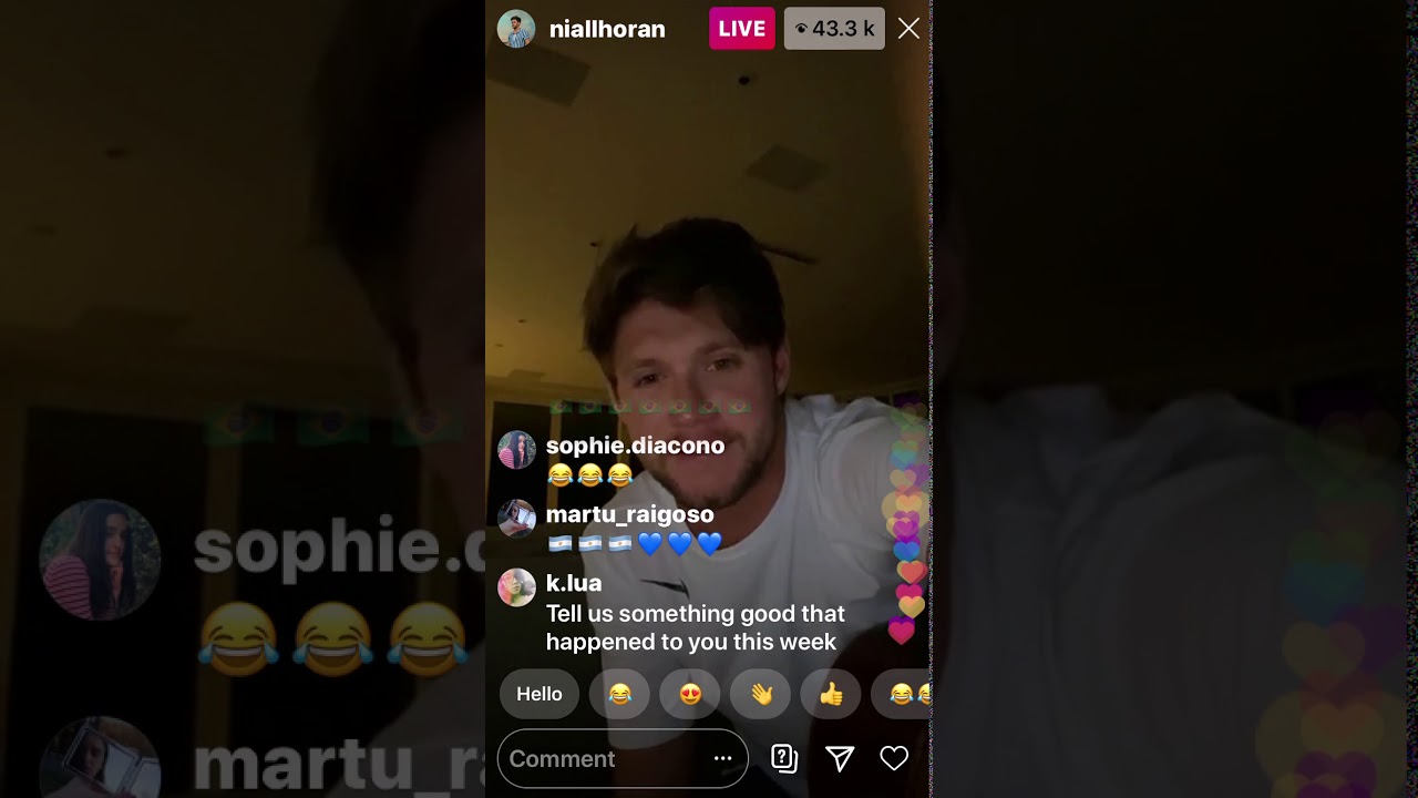 Niall Horan’s Instagram livestream 27/05/20