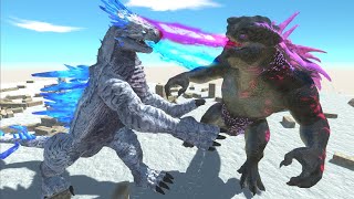 Shimo X Kong X Godzilla vs. King Titan!  Animal Revolt Battle Simulator