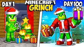 I Survived 100 Days as the GRINCH in Minecraft
