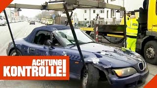Totalschaden nach schwerem Unfall! BMW wird abgeschleppt! | Achtung Kontrolle | Kabel Eins